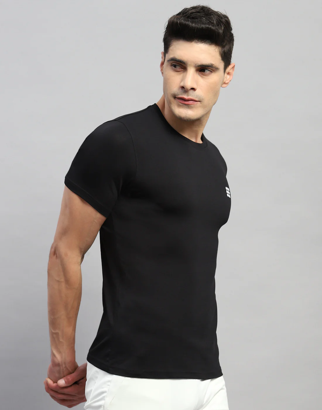 Rock.it Men Black Solid Round Neck Half Sleeve T-Shirt - Image 4