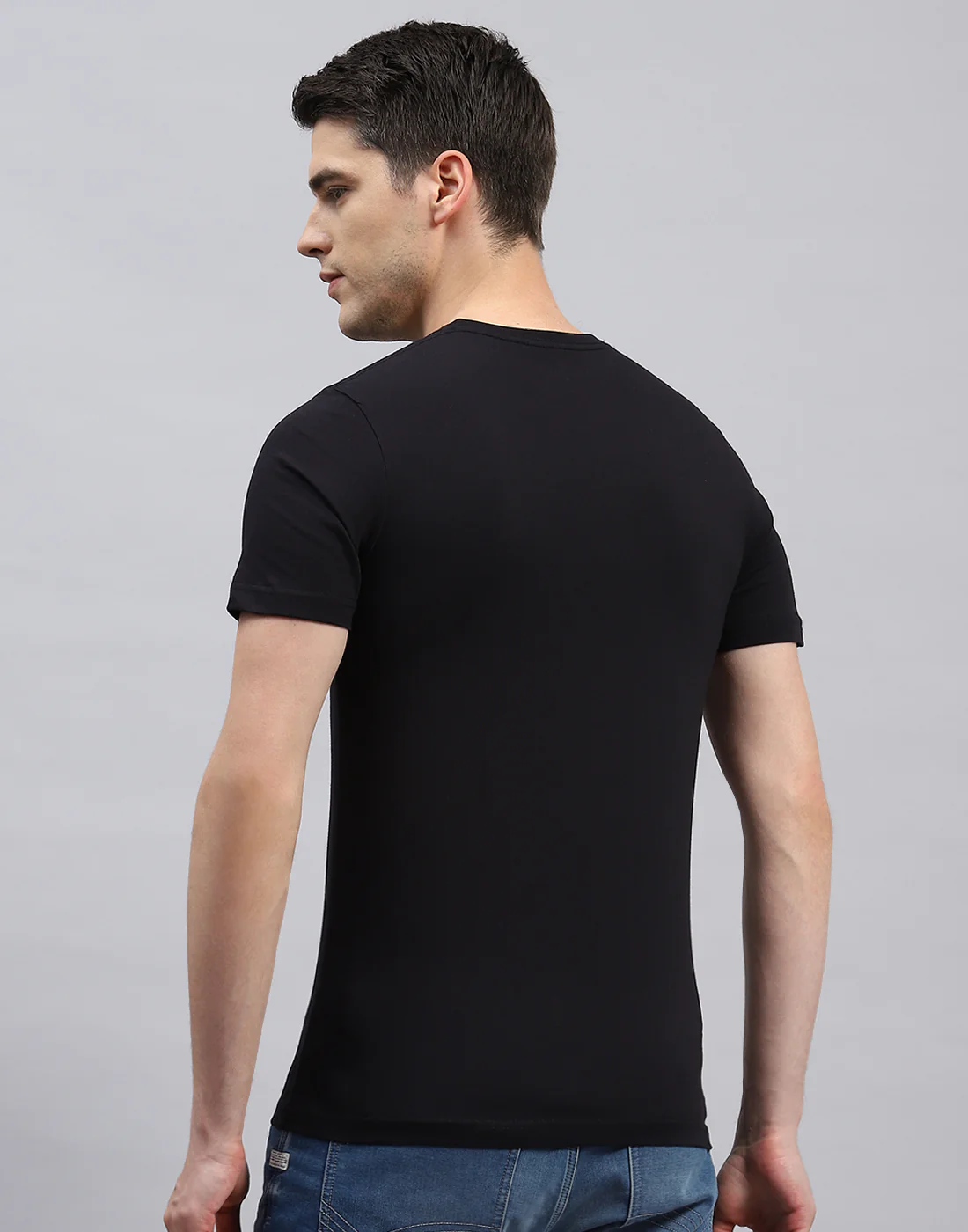 Men Black Solid Round Neck Half Sleeve T-Shirt (Pack of 3) - Image 6