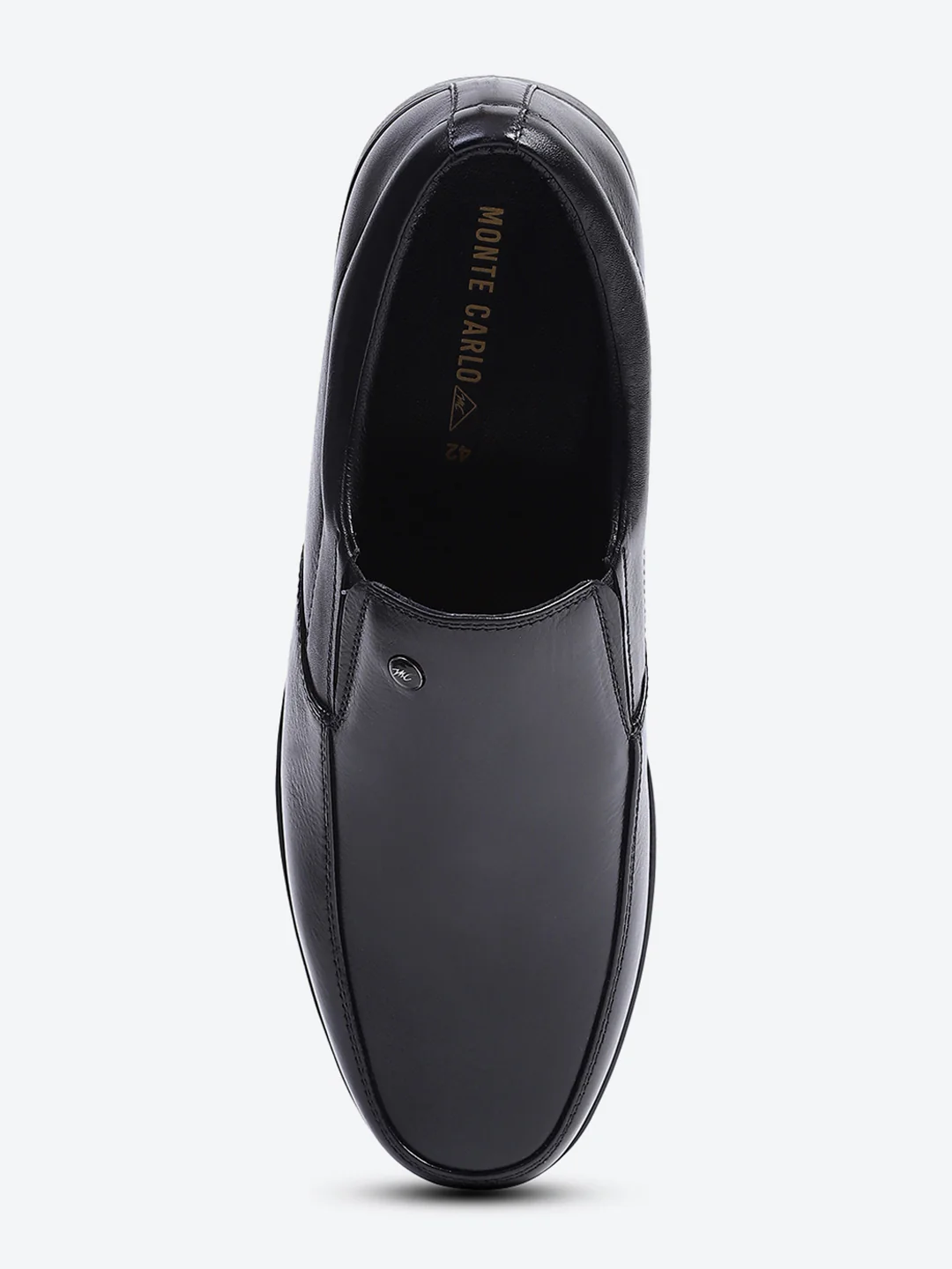 Men Black Solid Slip on Genuine Leather Square Toe Slip on Shoes - Image 5