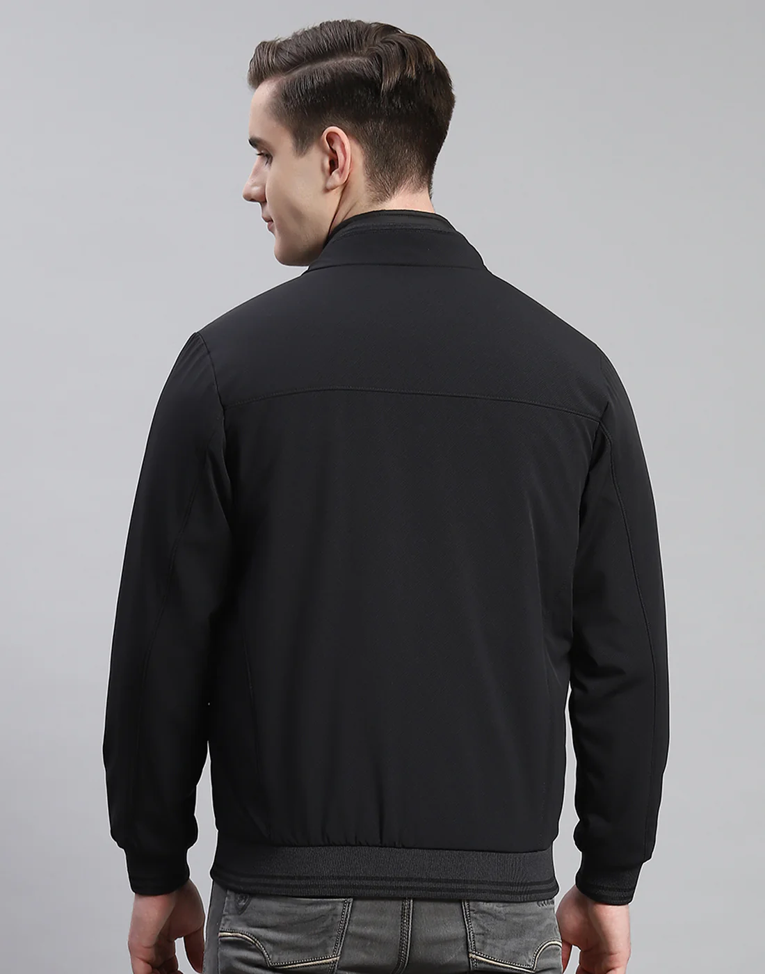Men Black Solid Stand Collar Full Sleeve Reversible Jacket - 2 Pc set - Image 12