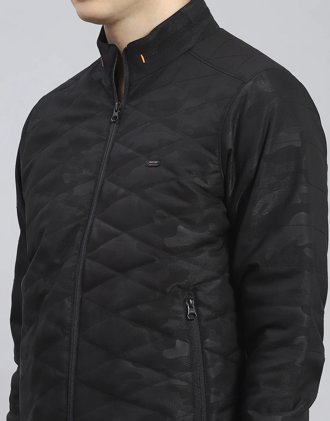 Men Black Solid Stand Collar Full Sleeve Jacket - Image 6