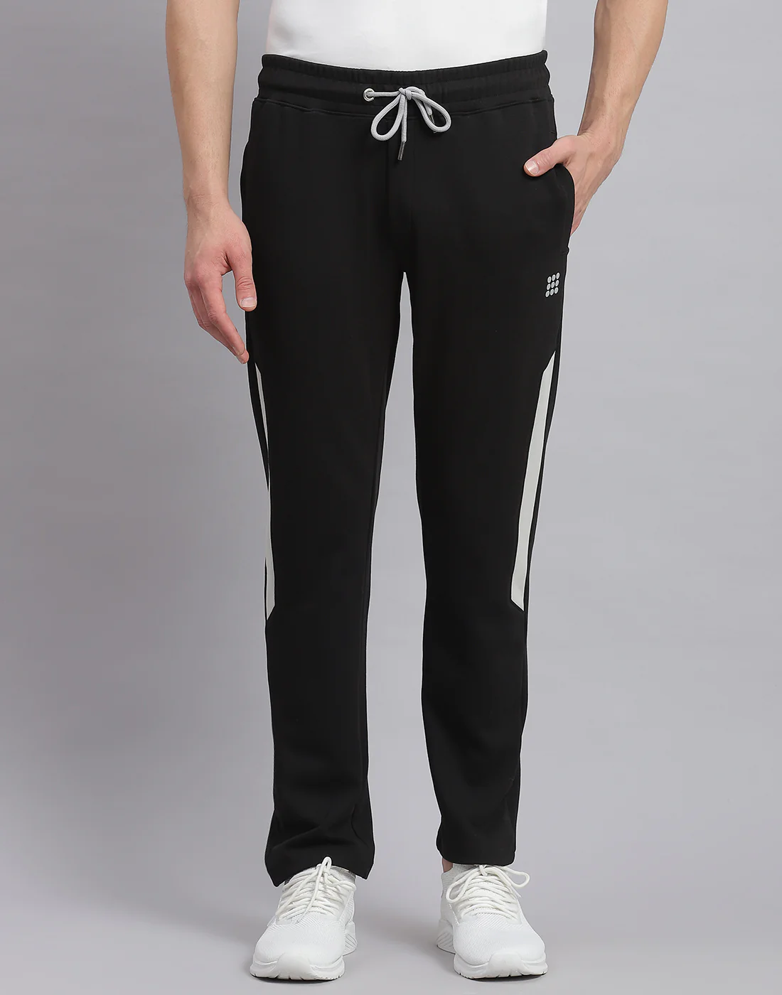Rock.it Men Black Solid Stand Collar Full Sleeve Tracksuit - Image 6
