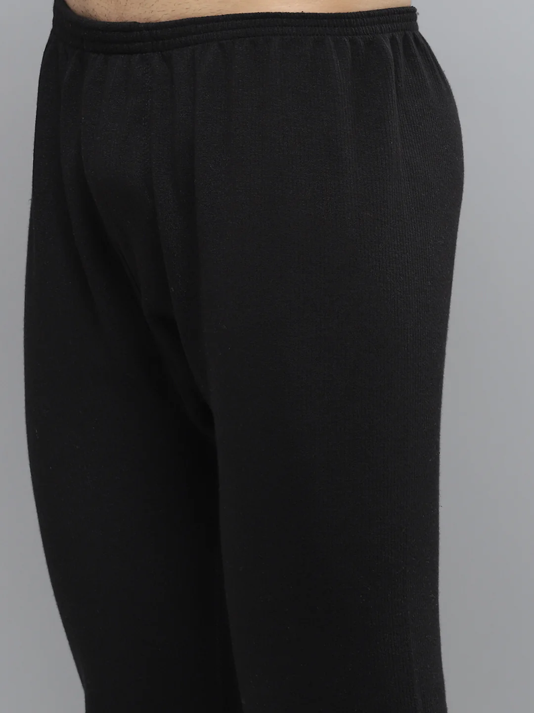 Men Black Solid Thermal Lower - Image 6