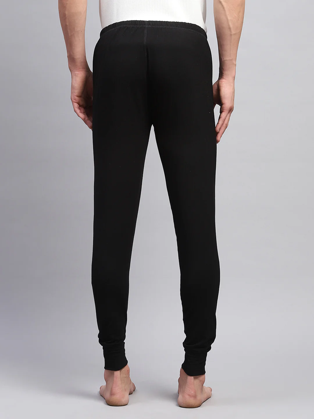 Men Black Solid Thermal Lower - Image 5