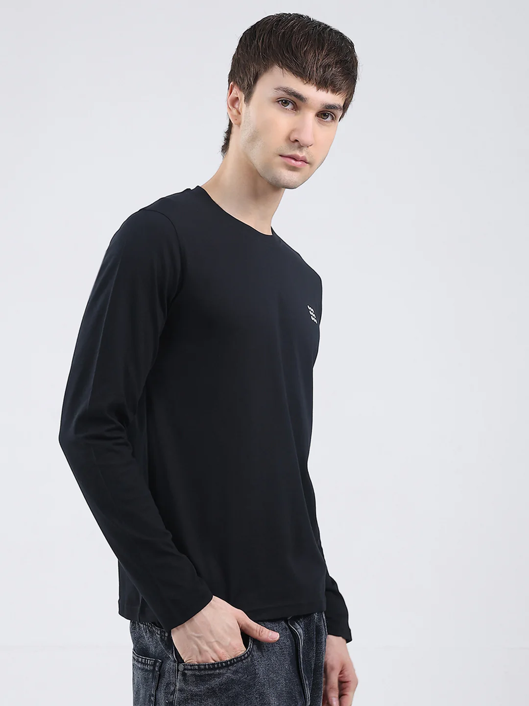 Rock.it Men Black Solid Round Neck Full Sleeve Winter T-Shirt - Image 4