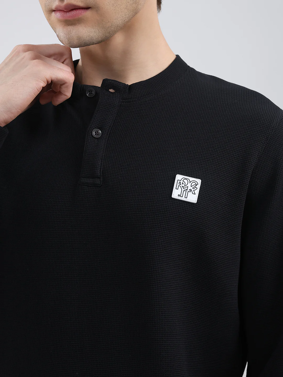 Rock.it Men Black Solid Round Neck Full Sleeve Winter T-Shirt - Image 7