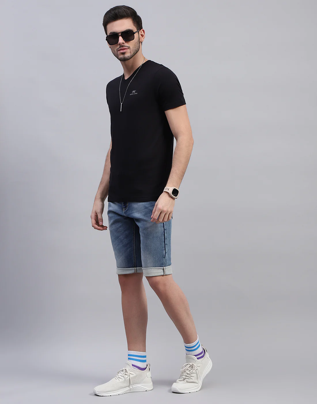 Men Black Solid V Neck Half Sleeve T-Shirt (Pack of 3) - Image 3