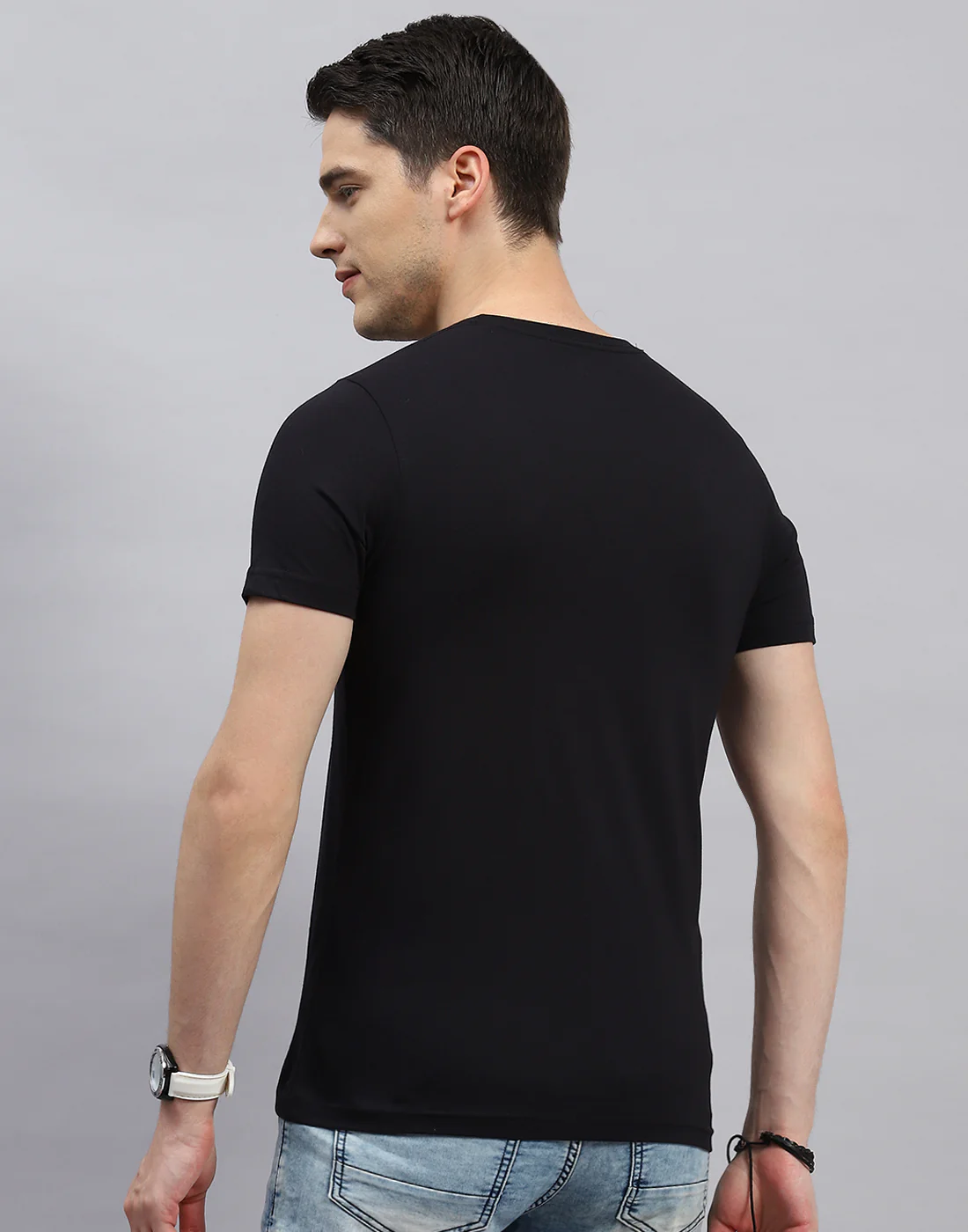 Men Blue, Black & Yellow Solid Round Neck Half Sleeve T-Shirt (Pack of 3) - Image 12