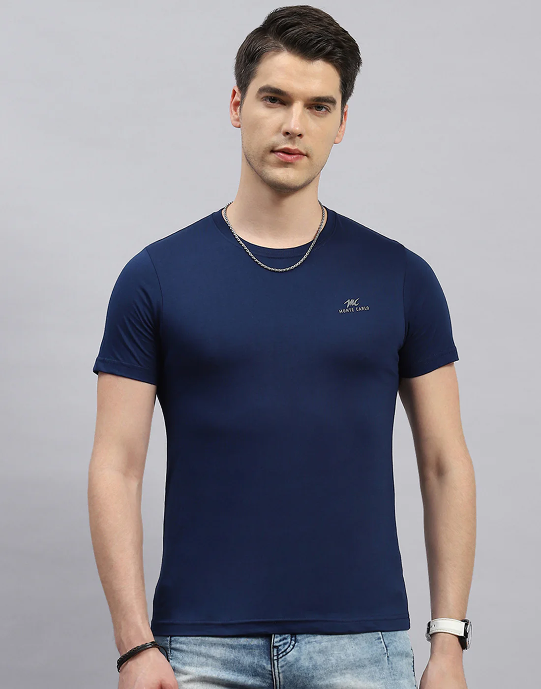 Men Blue, Black & Yellow Solid Round Neck Half Sleeve T-Shirt (Pack of 3) - Image 3