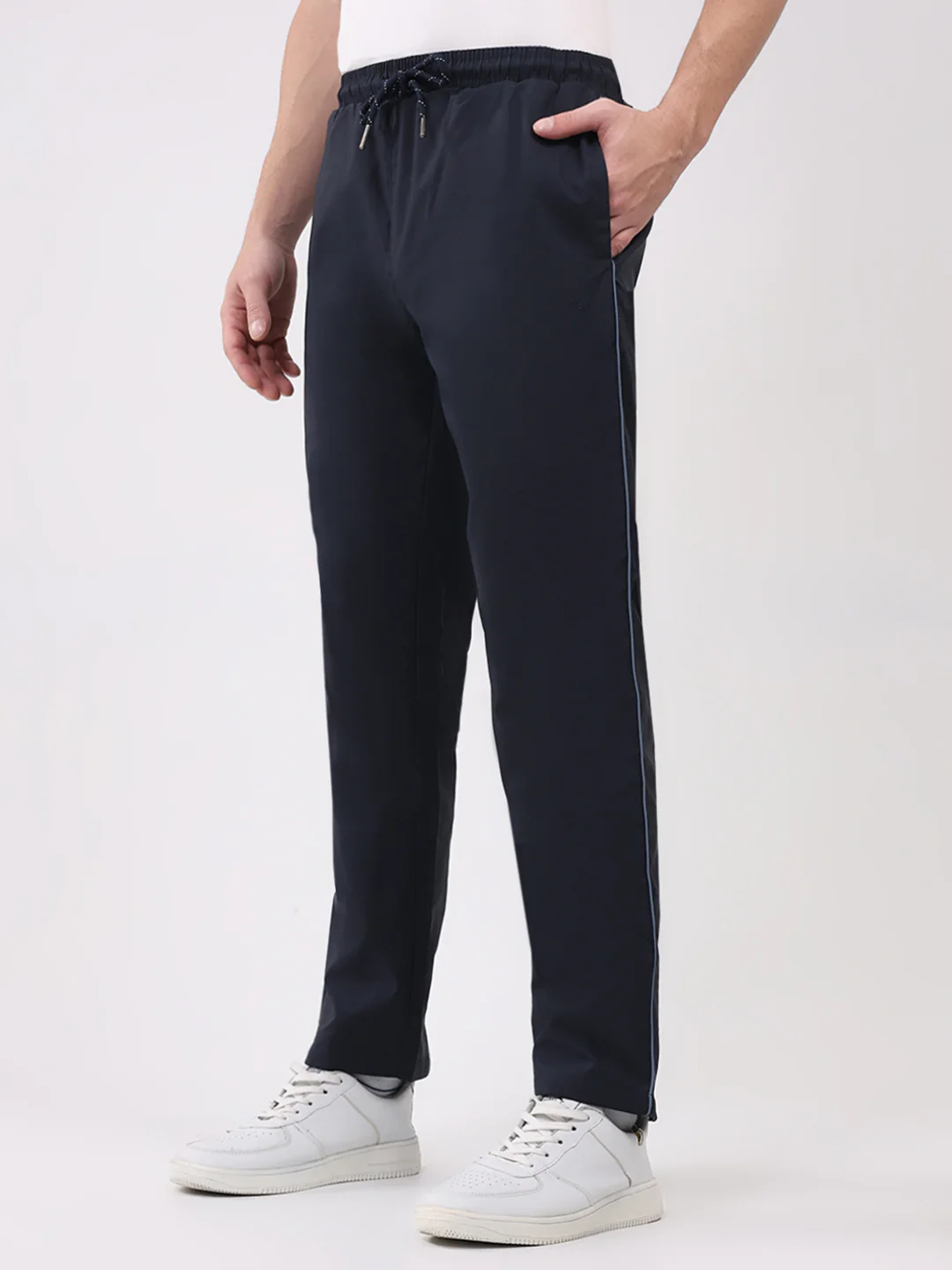 Men Blue Embroidered Round Neck Full Sleeve Winter Tracksuit - Image 7