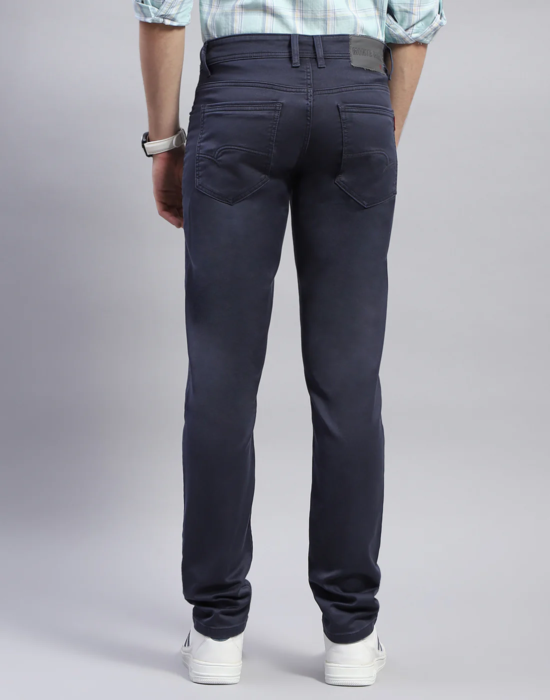 Men Blue Light Wash Narrow Fit Denim - Image 5