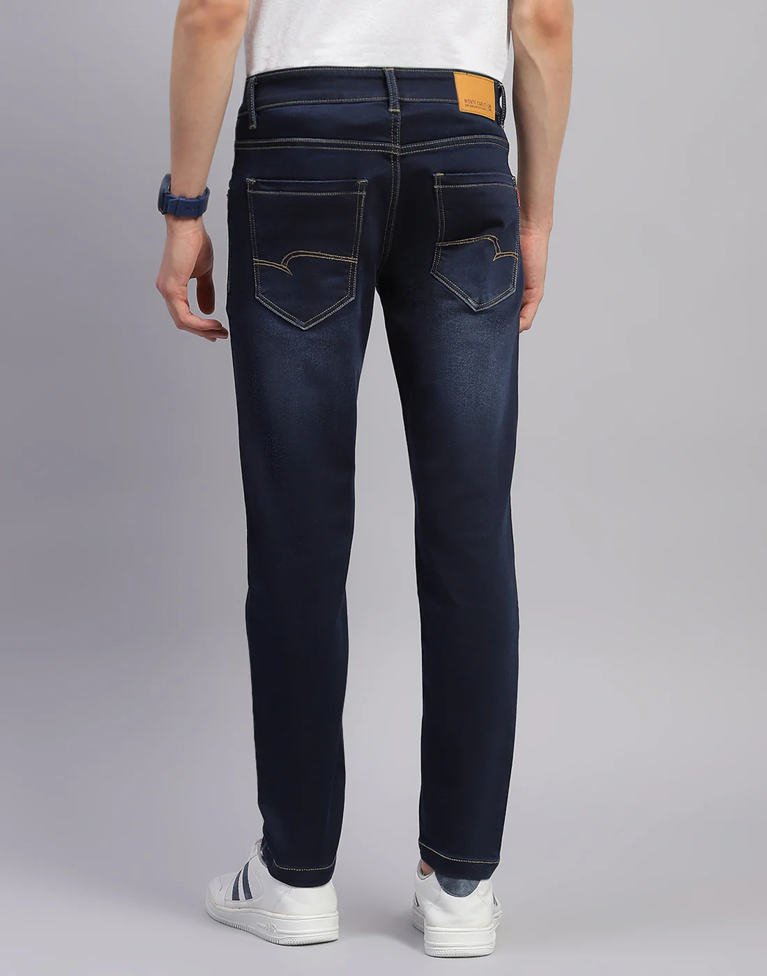 Men Blue Light Wash Ankle Length Denim - Image 5