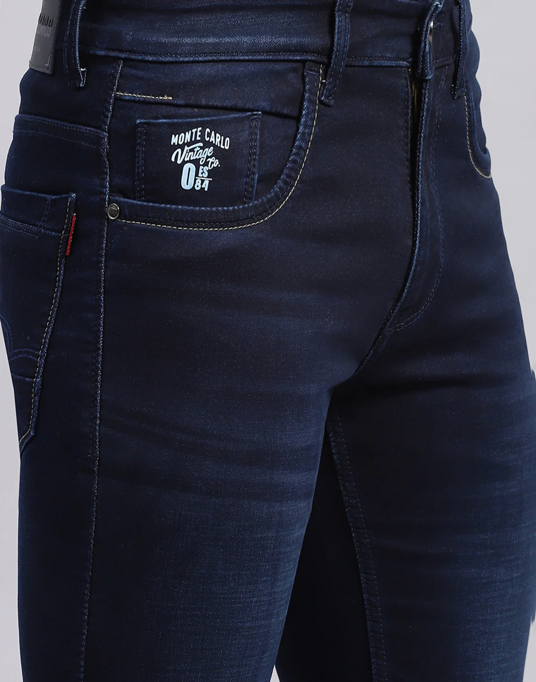 Men Blue Light Wash Skinny Fit Denim - Image 6