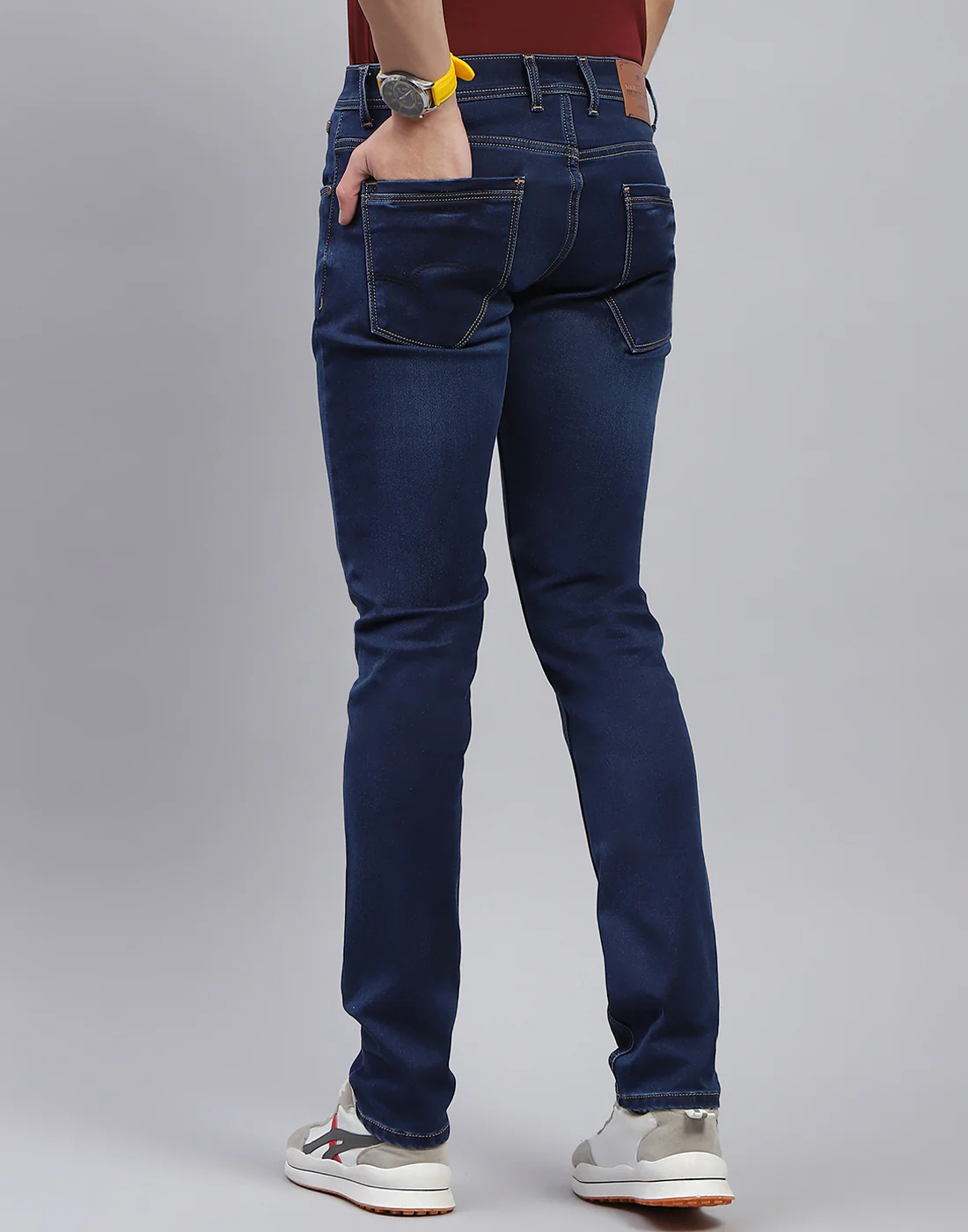 Men Blue Light Wash Skinny Fit Denim - Image 5