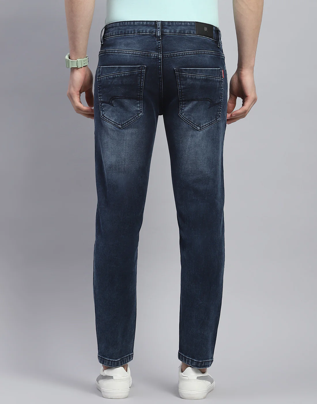 Men Blue Light Wash Ankle Length Denim - Image 5