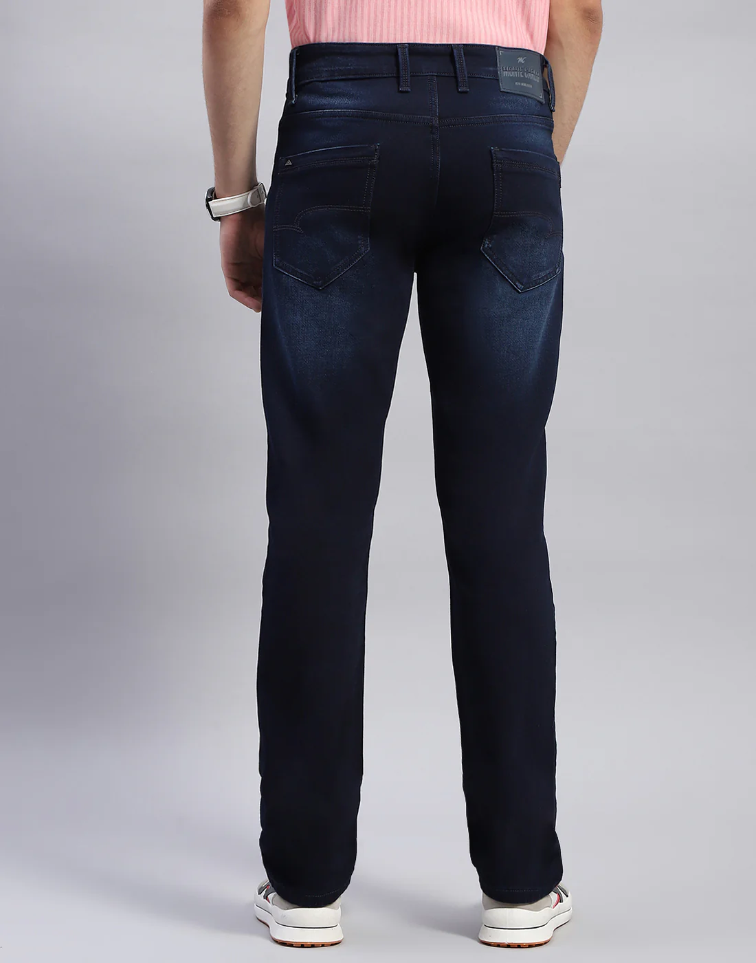 Men Blue Light Wash Straight Fit Denim - Image 5