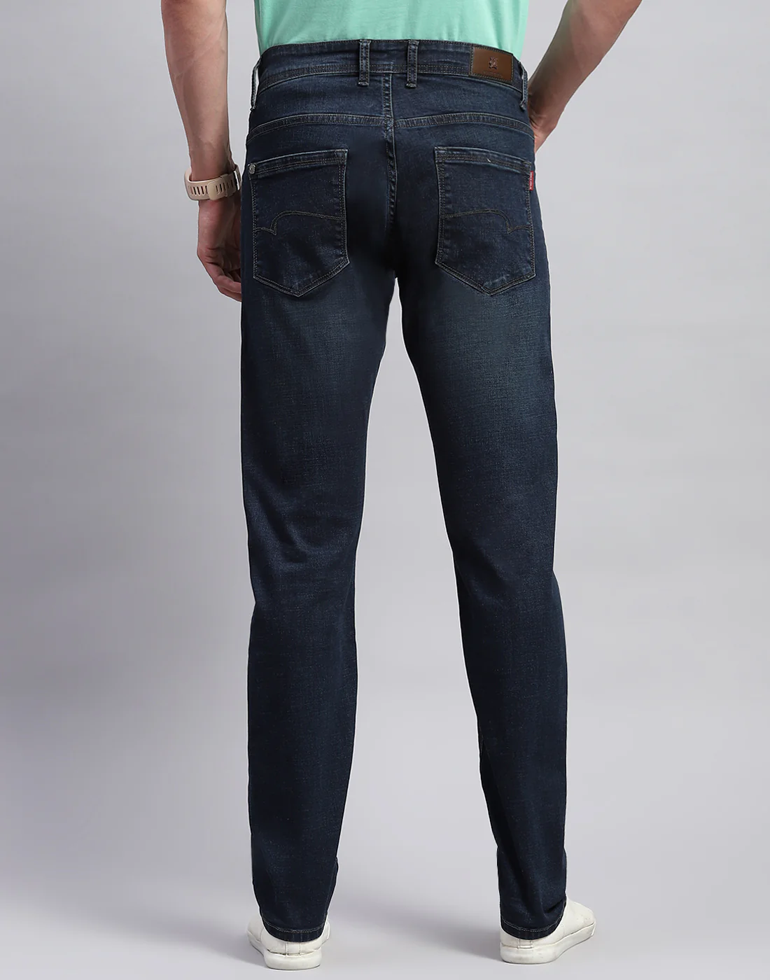 Men Blue Light Wash Straight Fit Denim - Image 5