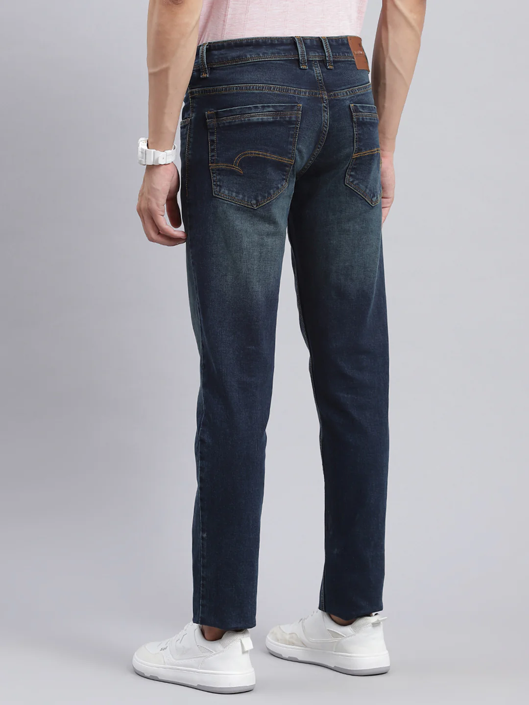 Men Blue Narrow Fit Denim - Image 5