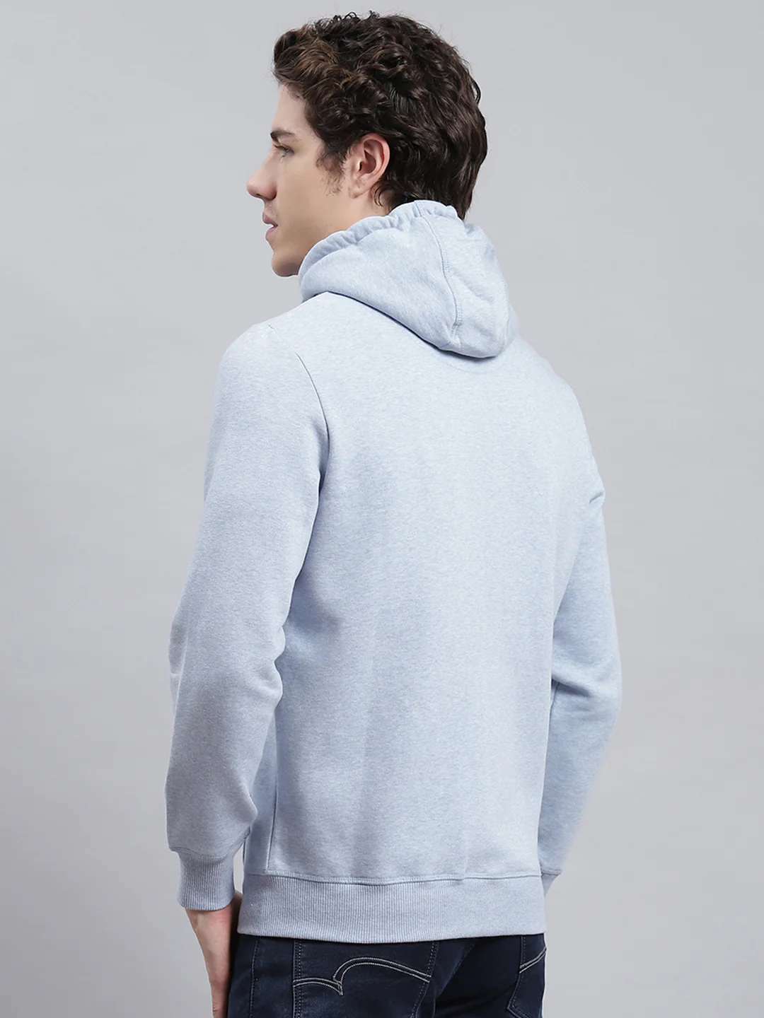 Men Blue Plain Sweatshirt - Image 5