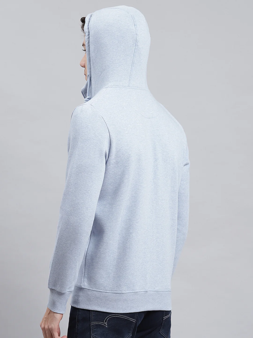 Men Blue Plain Sweatshirt - Image 6