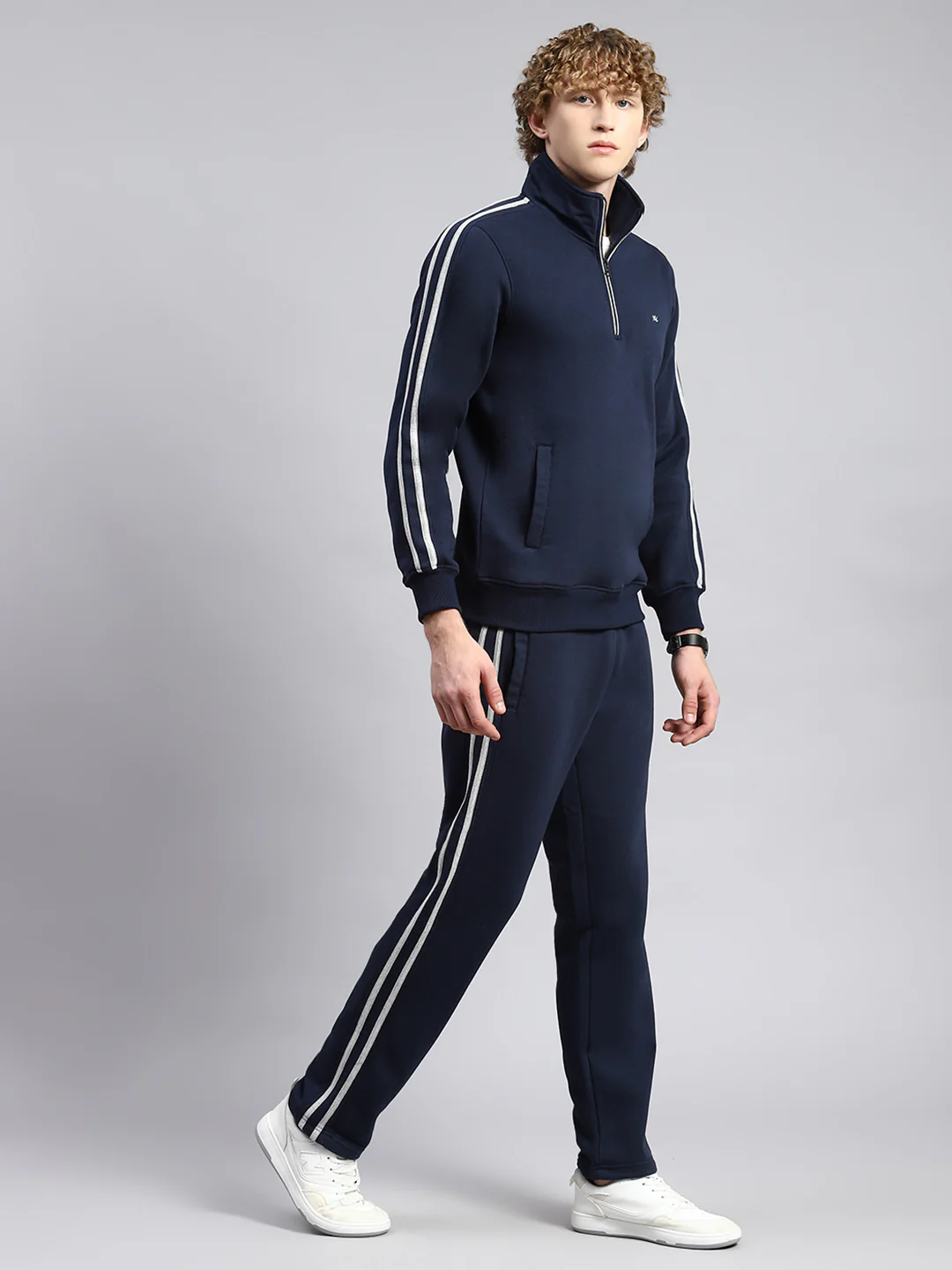 Men Blue Plain Tracksuit - Image 3