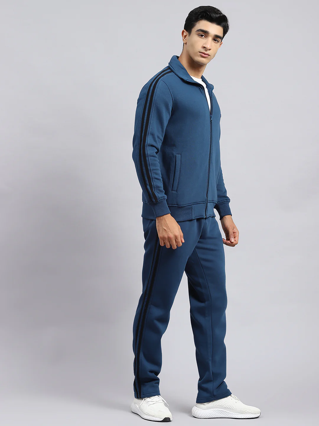 Men Blue Plain Tracksuit - Image 3