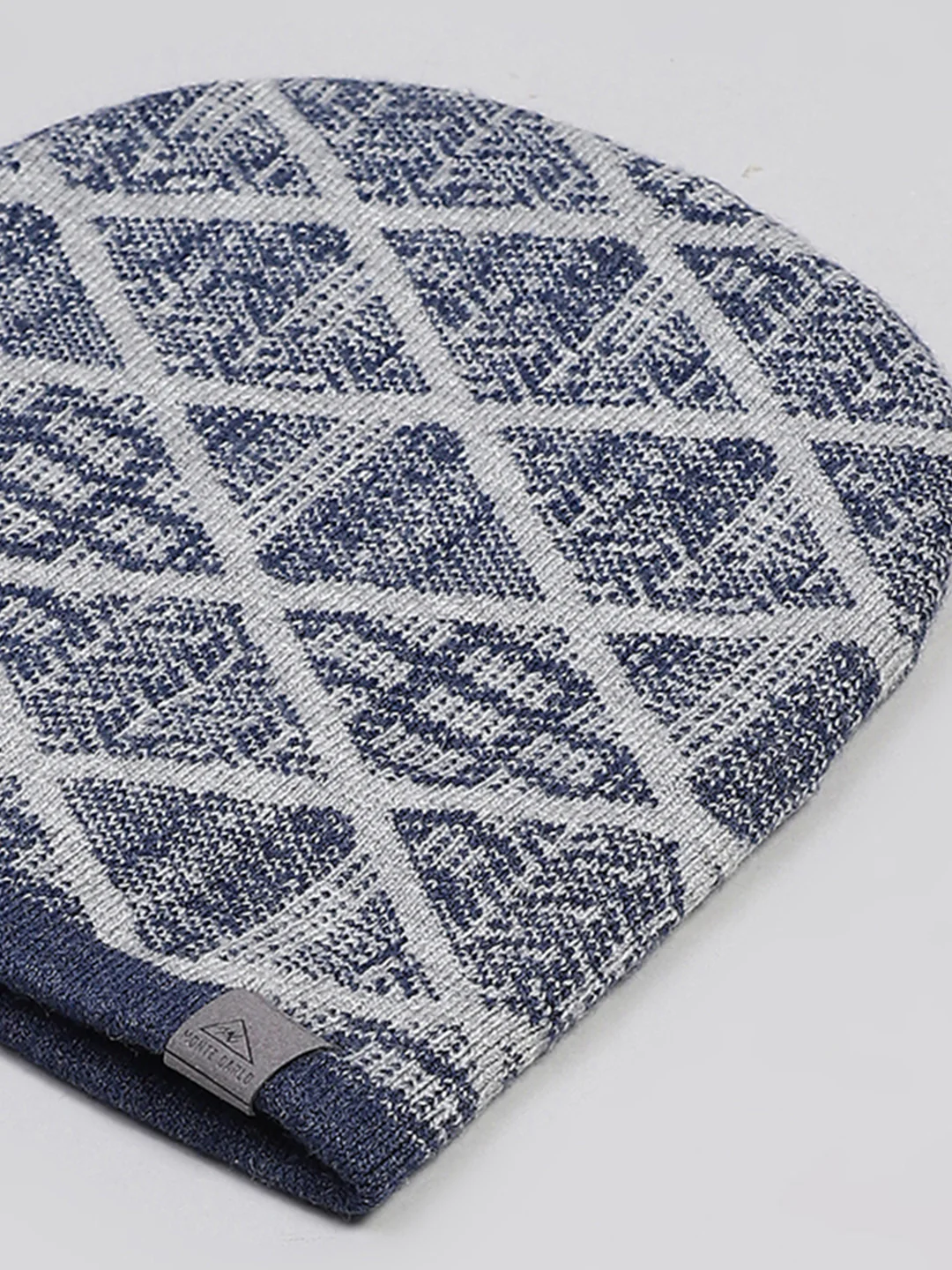 Men Blue Printed Blend Wool Cap - Image 7