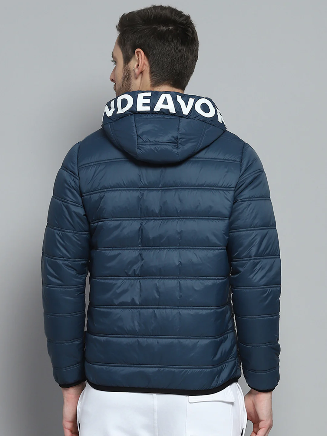 Rock.it Men Blue Printed Hooded Full Sleeve Jacket - Image 5
