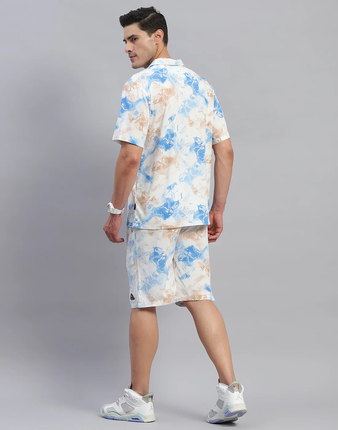 Rock.it Men Blue Printed Round Neck Half Sleeve Cords Set - Image 5