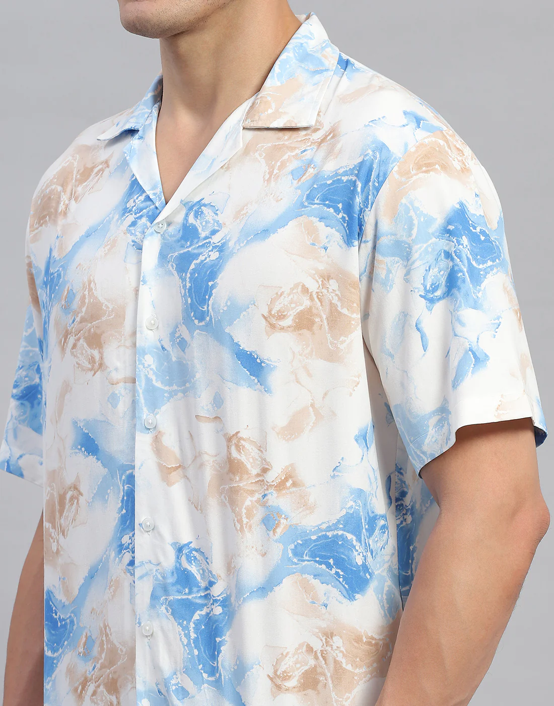Rock.it Men Blue Printed Round Neck Half Sleeve Cords Set - Image 6