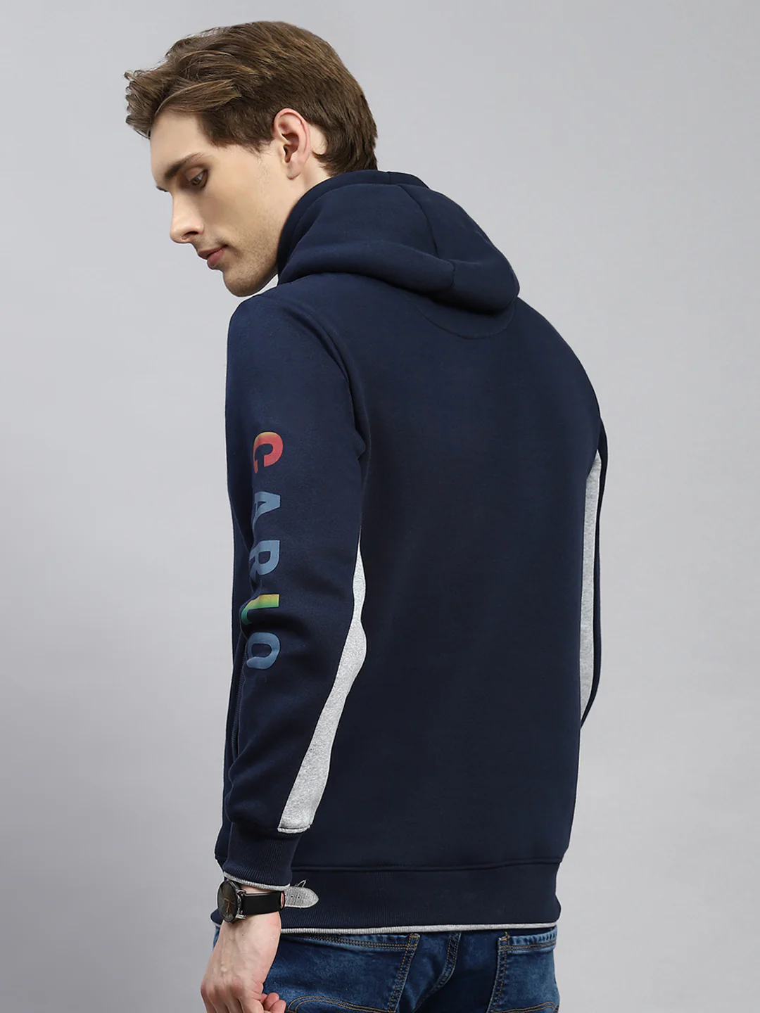 Men Blue Printed Sweatshirt - Image 5