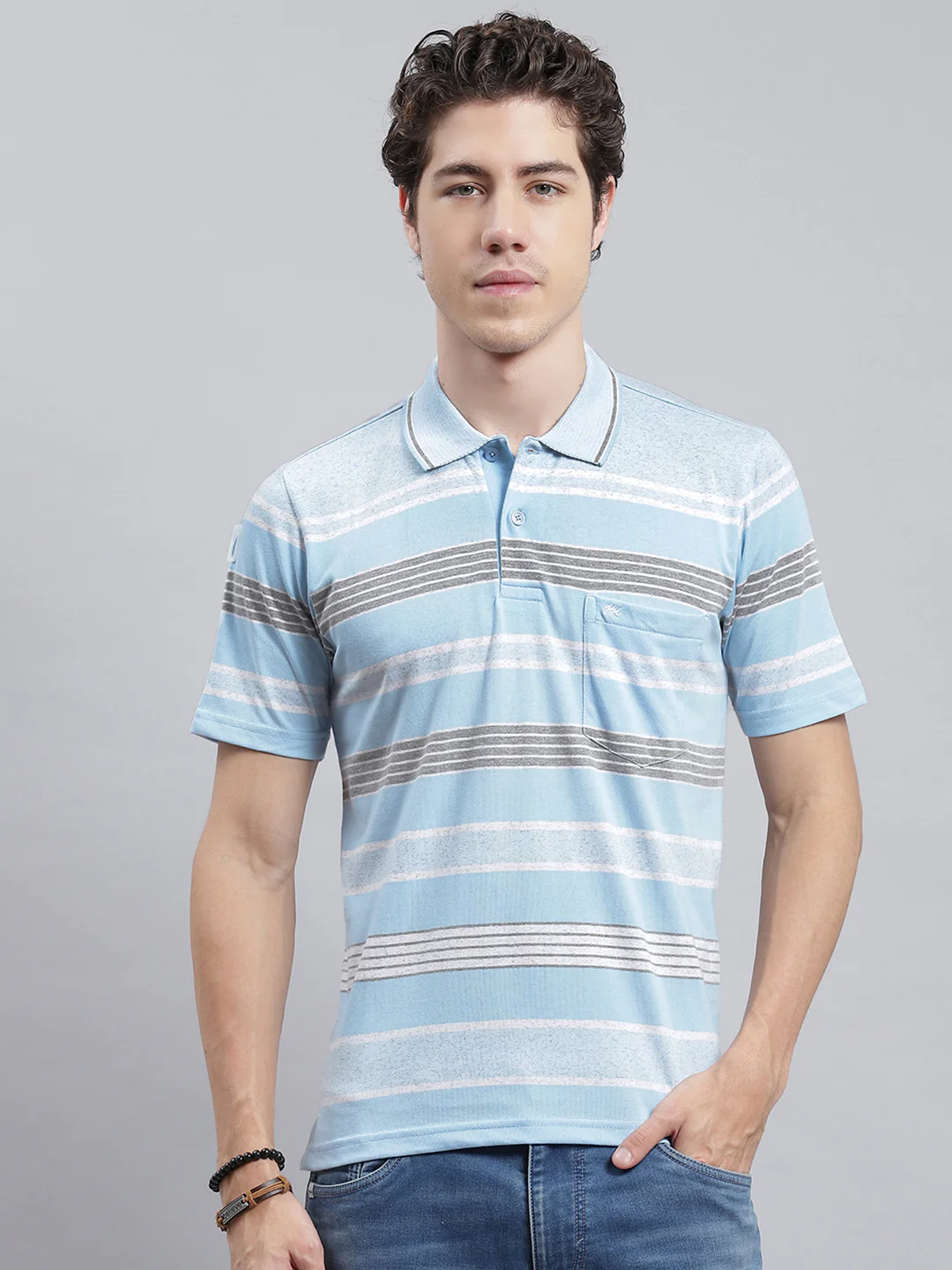 Men Blue Printed T-Shirt - Image 2