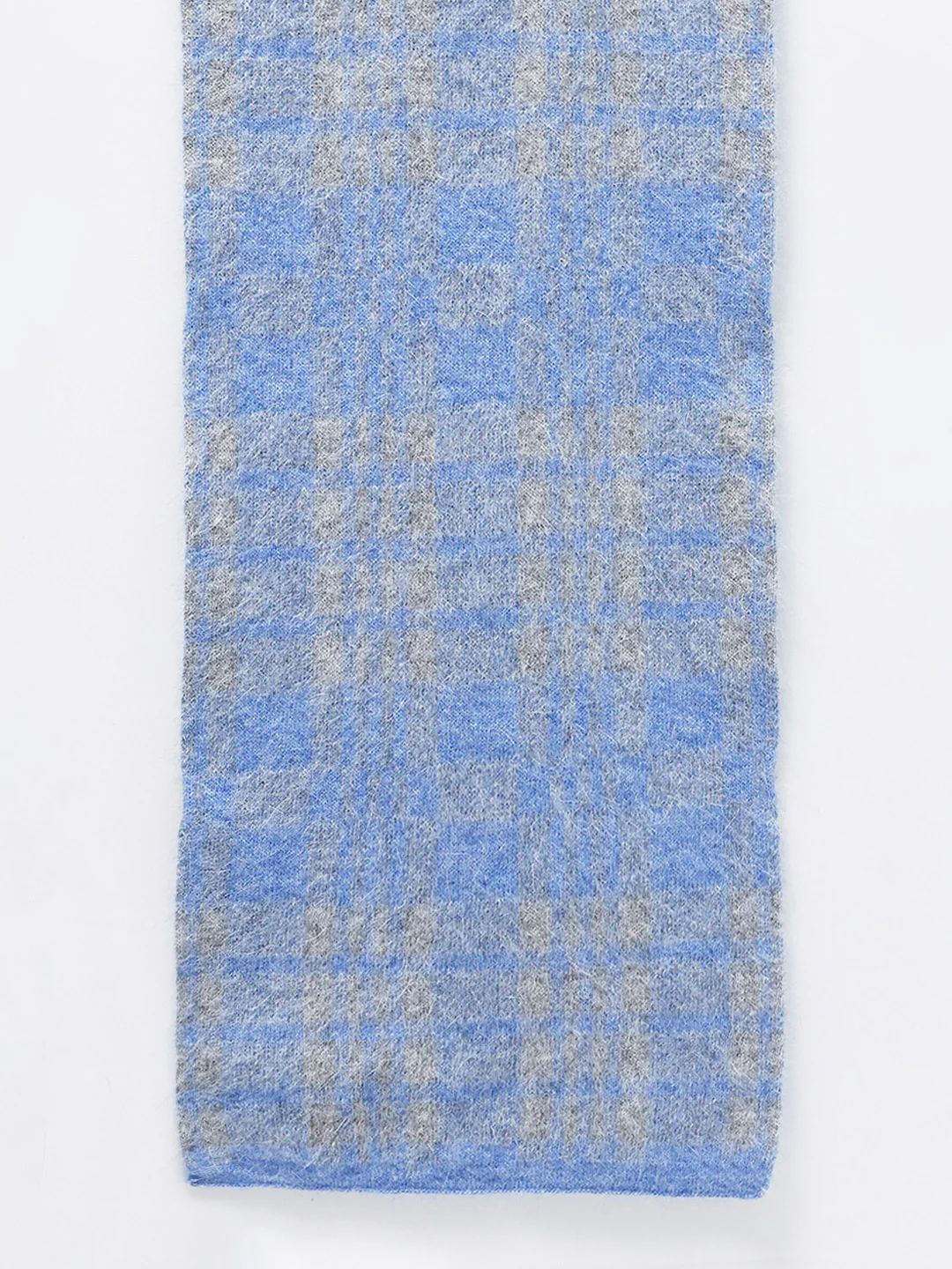Men Blue Self Design Angoora Muffler - Image 6