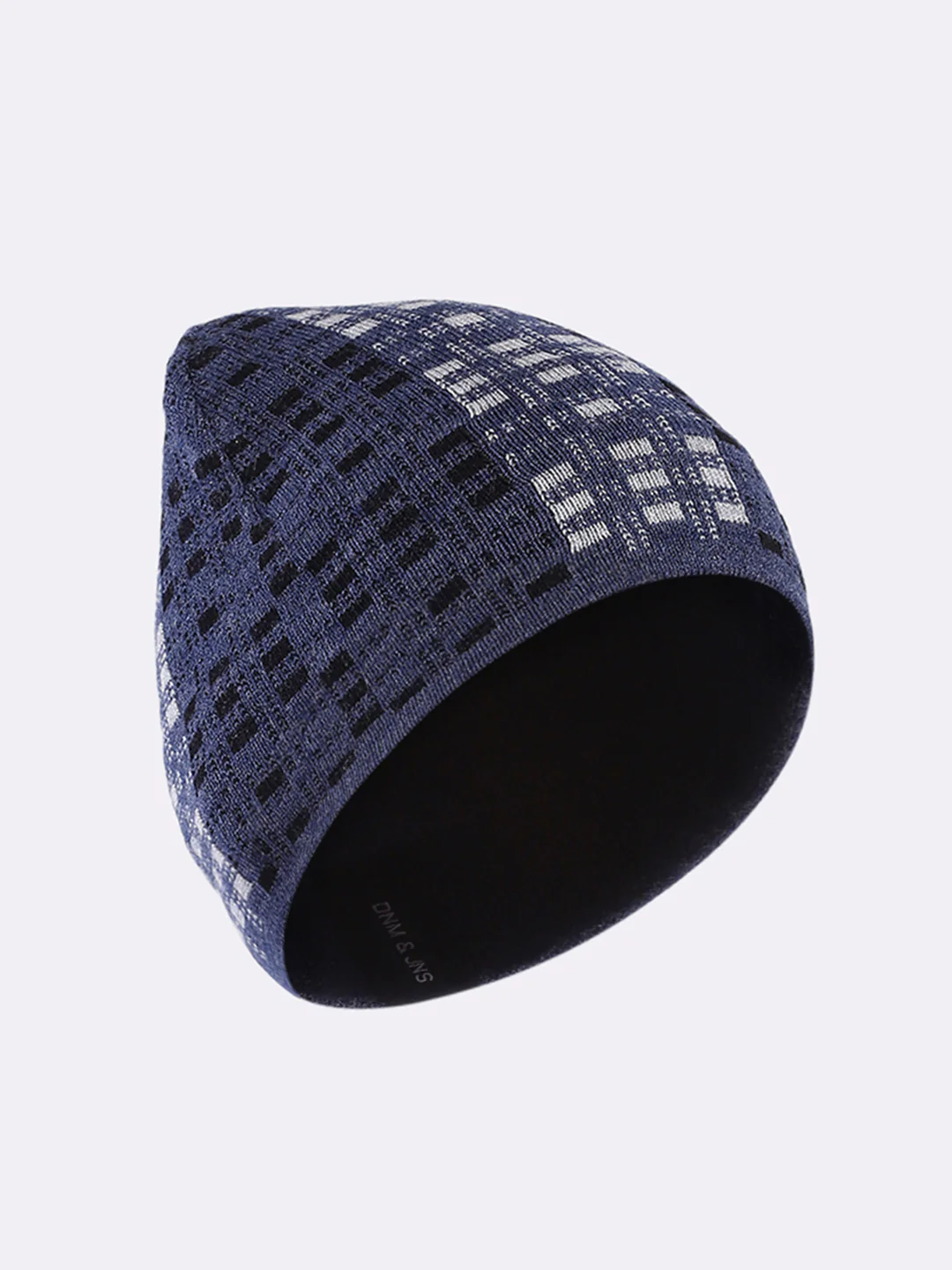 Men Blue Self Design Blend Wool Cap - Image 2