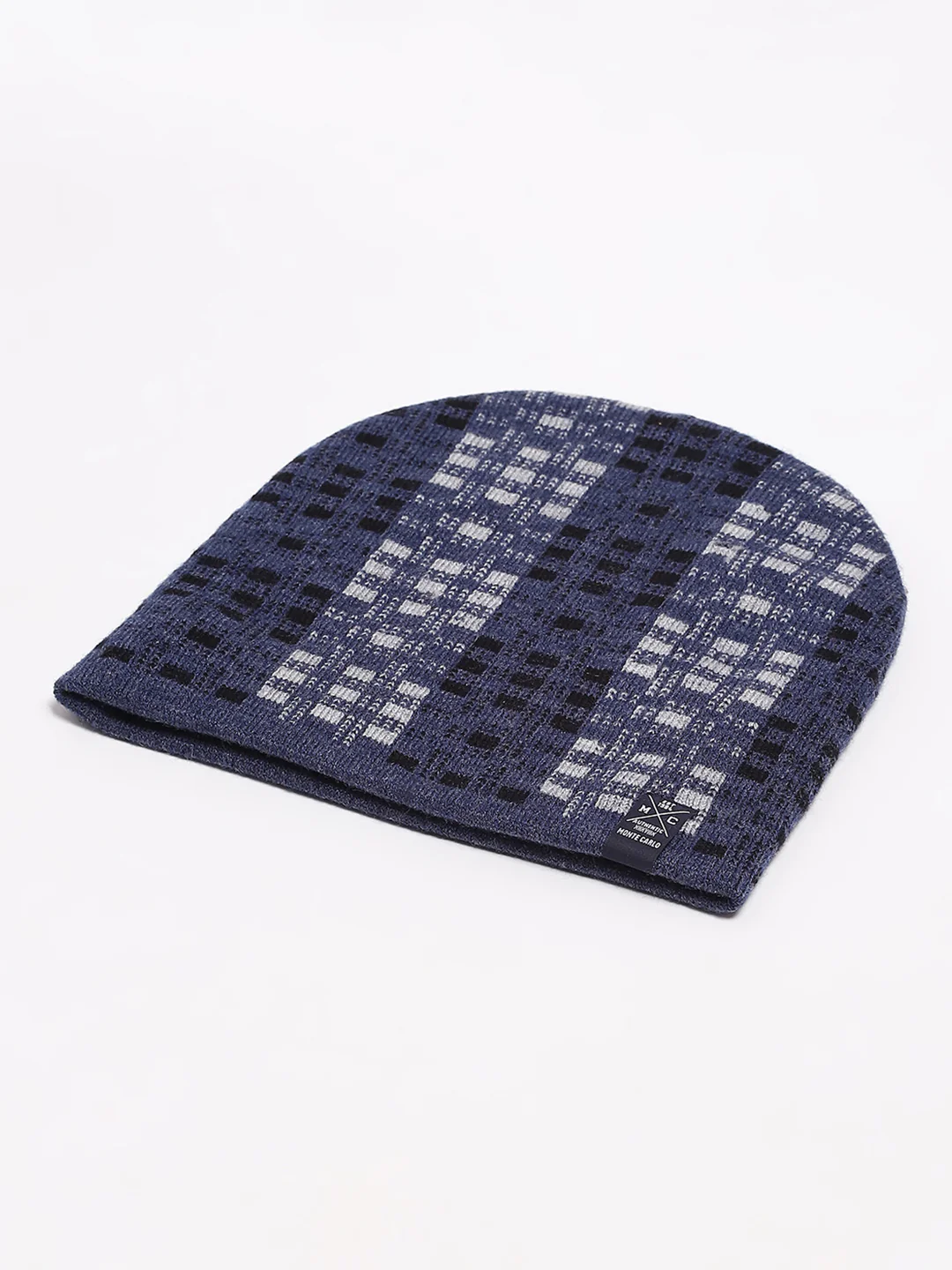 Men Blue Self Design Blend Wool Cap - Image 6