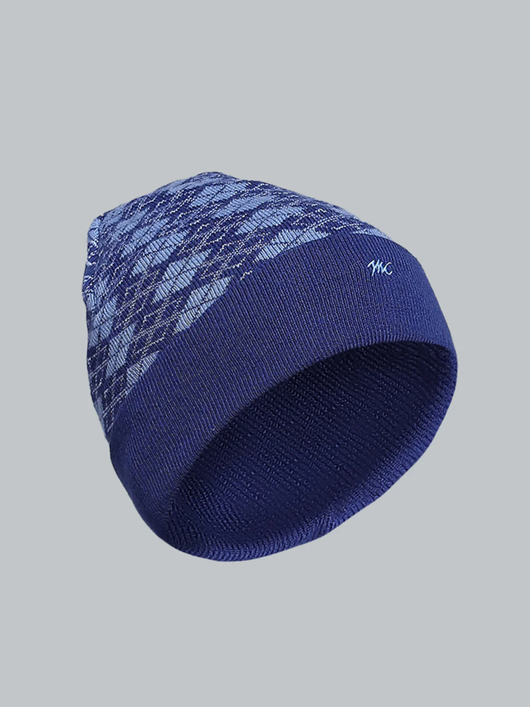 Men Blue Self Design Cap - Image 2