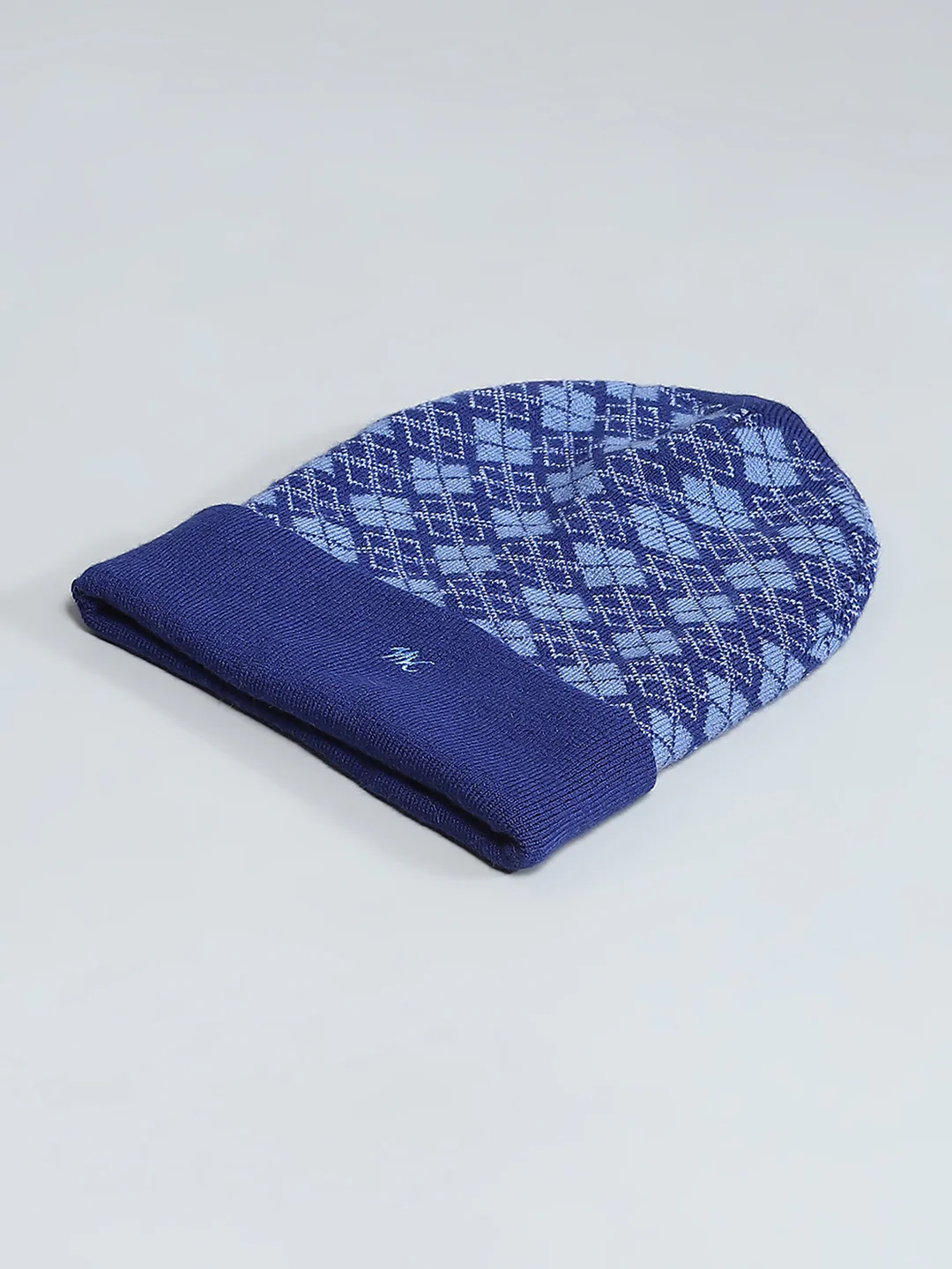 Men Blue Self Design Cap - Image 6