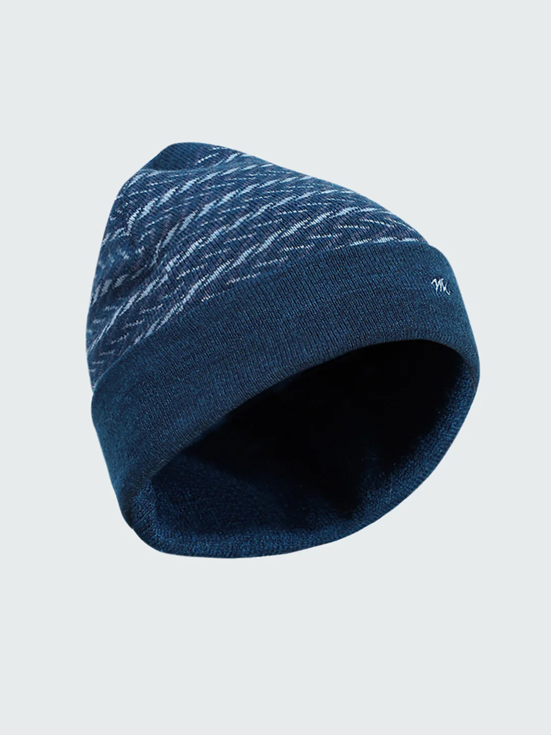 Men Blue Self Design Cap - Image 2