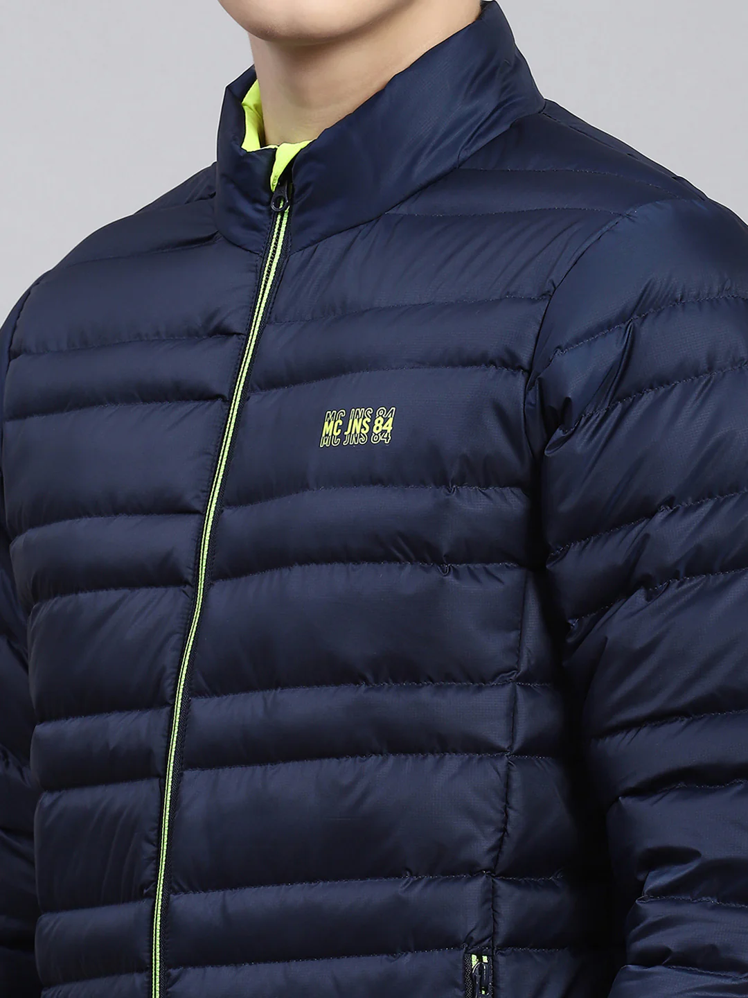 Men Blue Self Jacket - Image 6