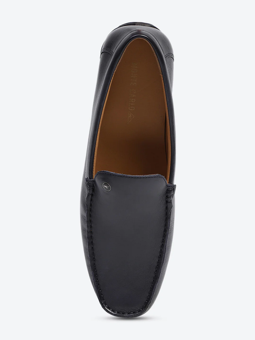 Men Dark Blue Slip on Genuine Leather Loafers - Image 6