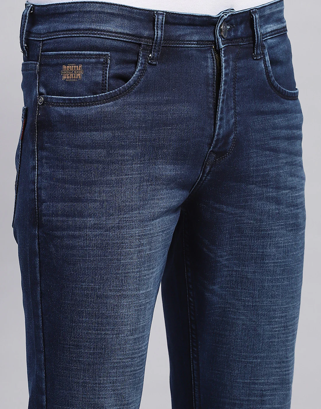 Men Blue Solid Bootcut Denim - Image 6