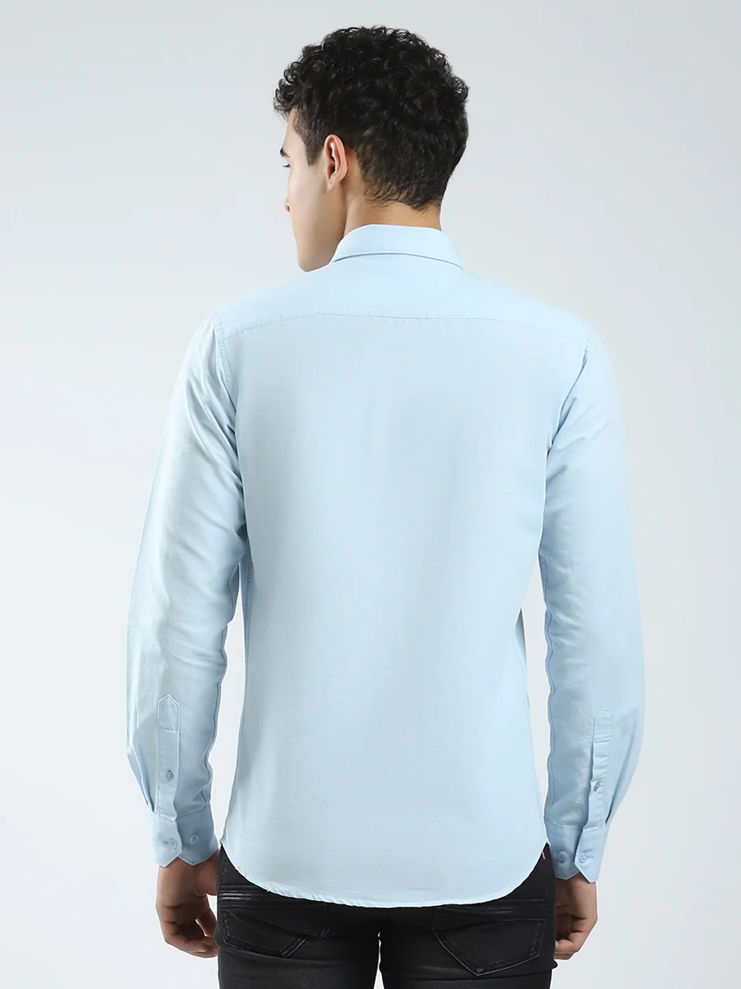 Rock.it Men Blue Solid Collar Full Sleeve Shirt - Image 5