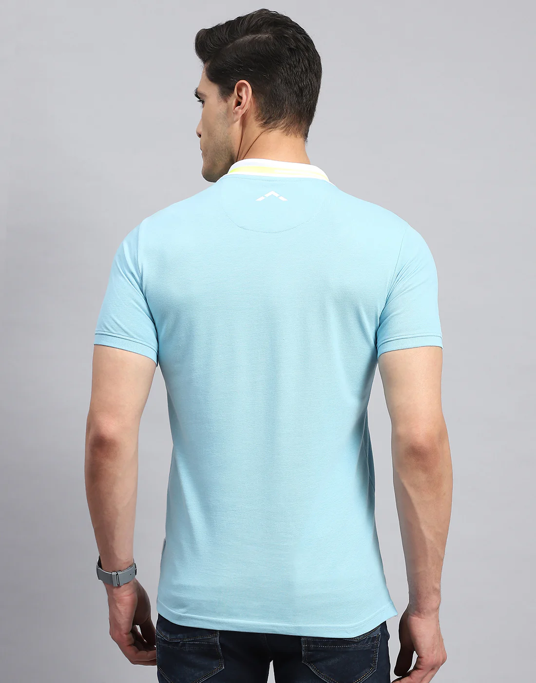 Rock.it Men Blue Solid Collar Half Sleeve T-Shirt - Image 5