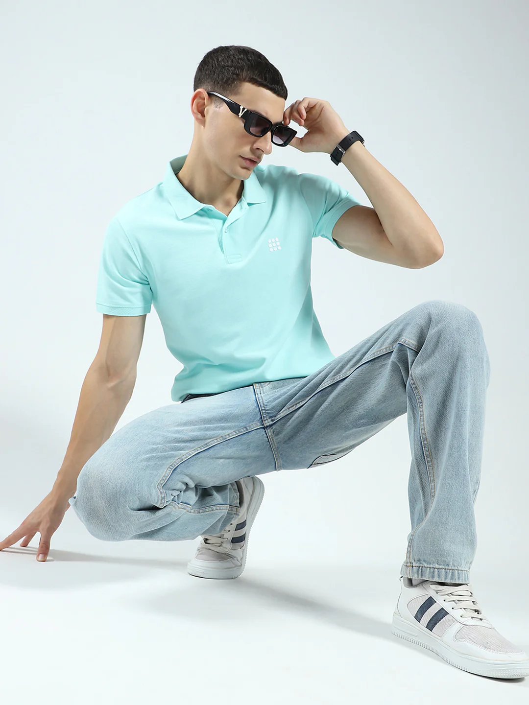 Rock.it Men Blue Solid Collar Half Sleeve T-Shirt - Image 2