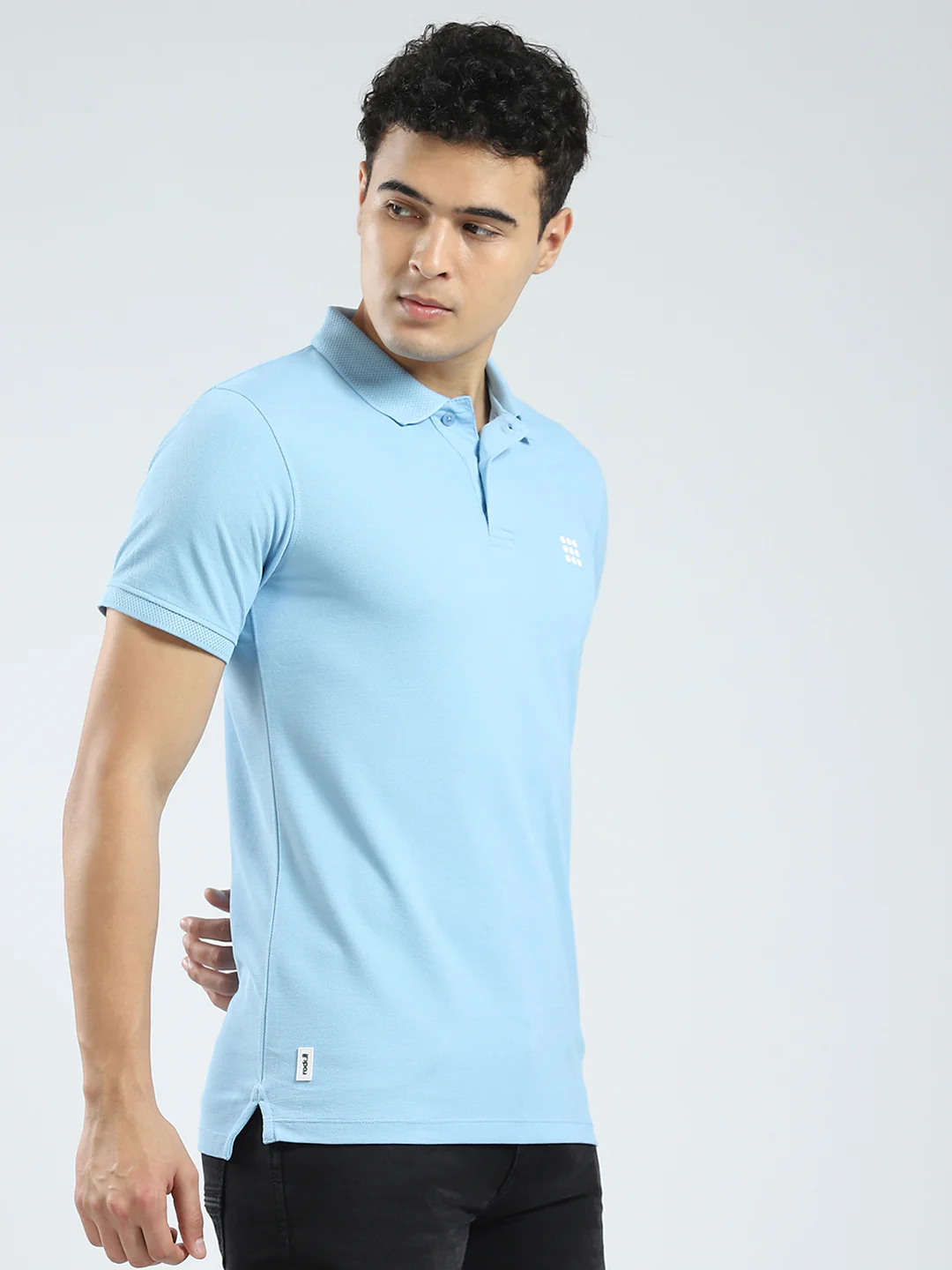 Rock.it Men Blue Solid Collar Half Sleeve T-Shirt - Image 4