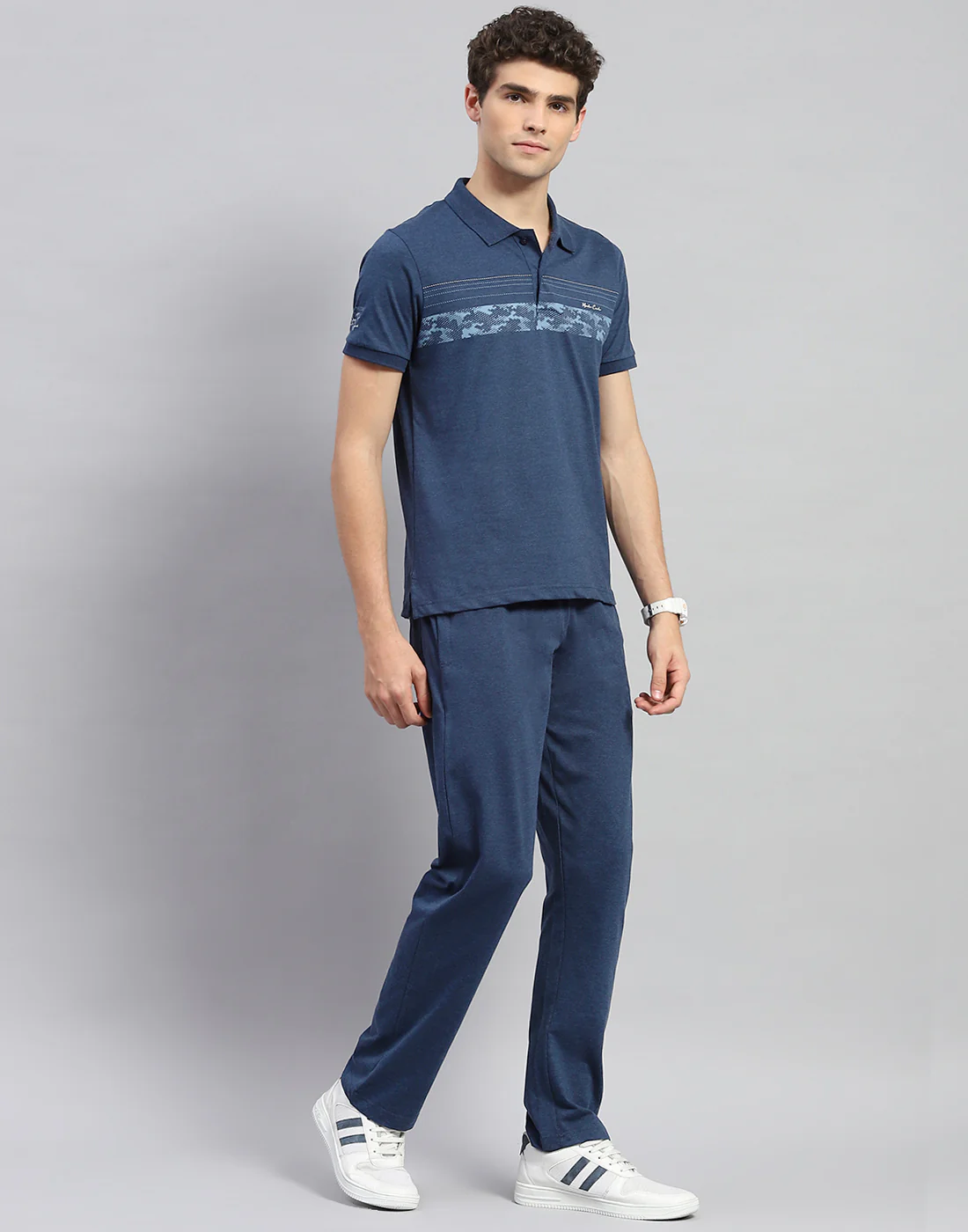 Men Blue Solid  Half Sleeve Lower Set - Image 4