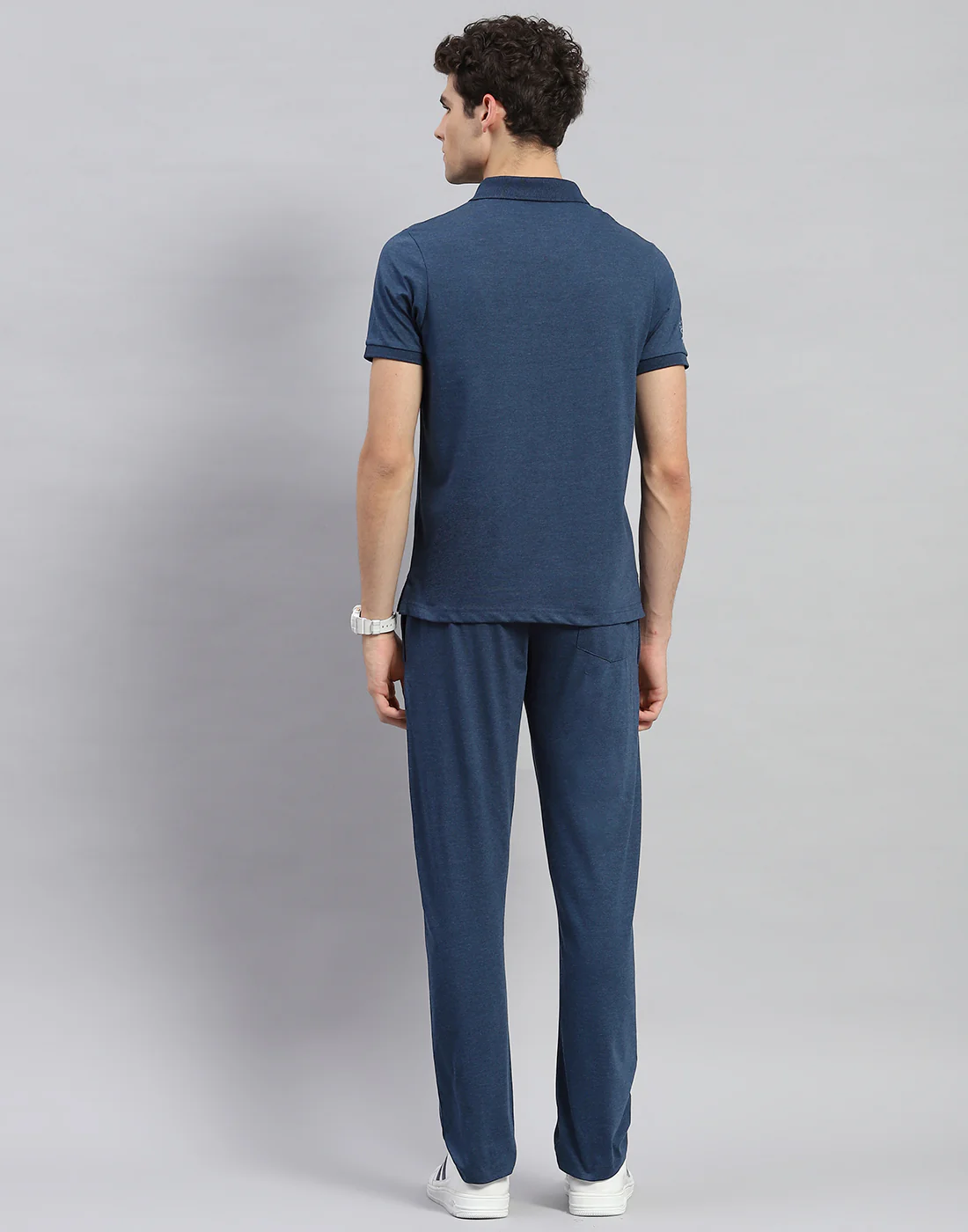 Men Blue Solid  Half Sleeve Lower Set - Image 5