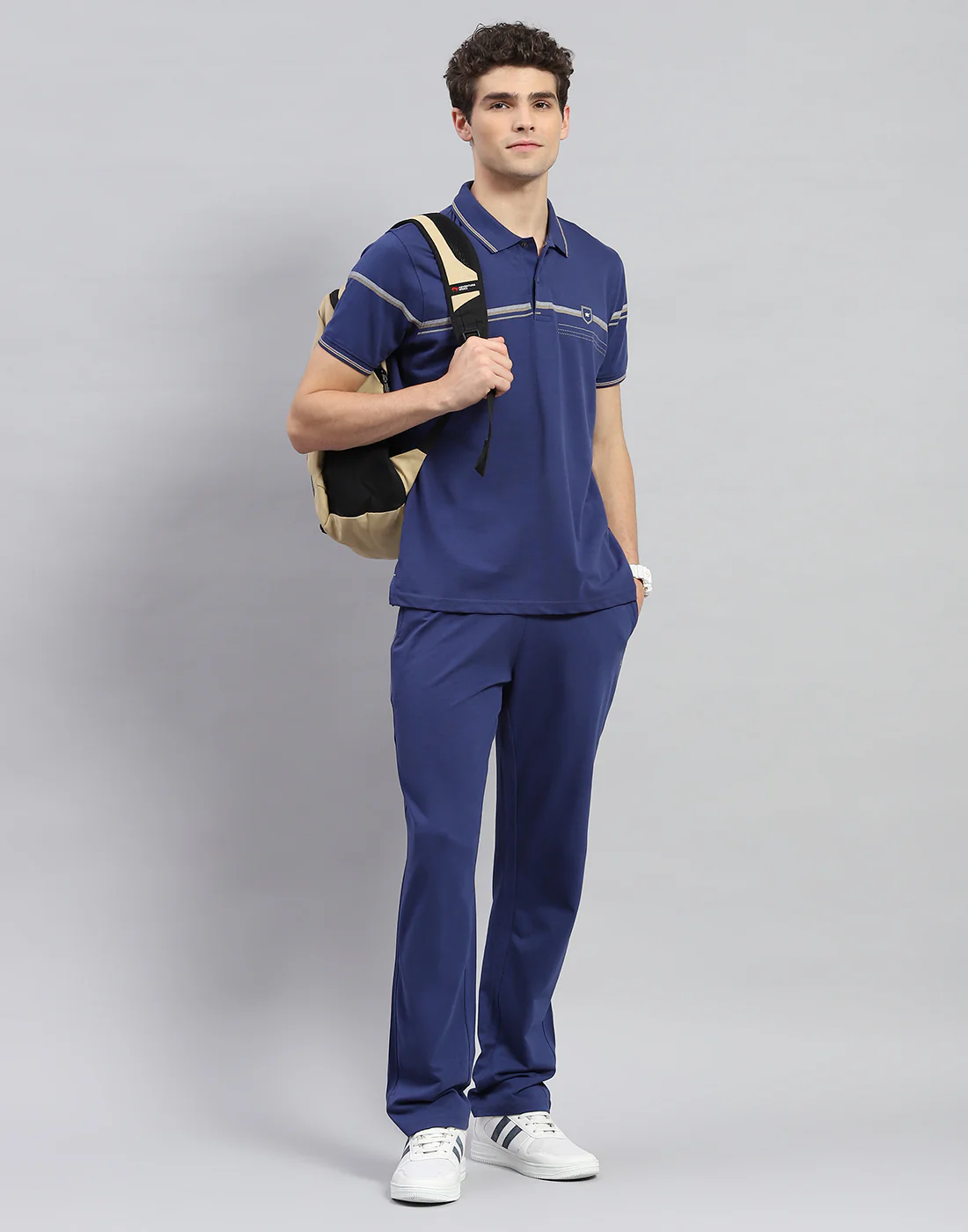 Men Blue Solid  Half Sleeve Lower Set - Image 2