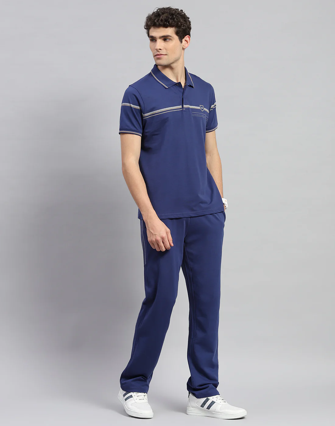 Men Blue Solid  Half Sleeve Lower Set - Image 4