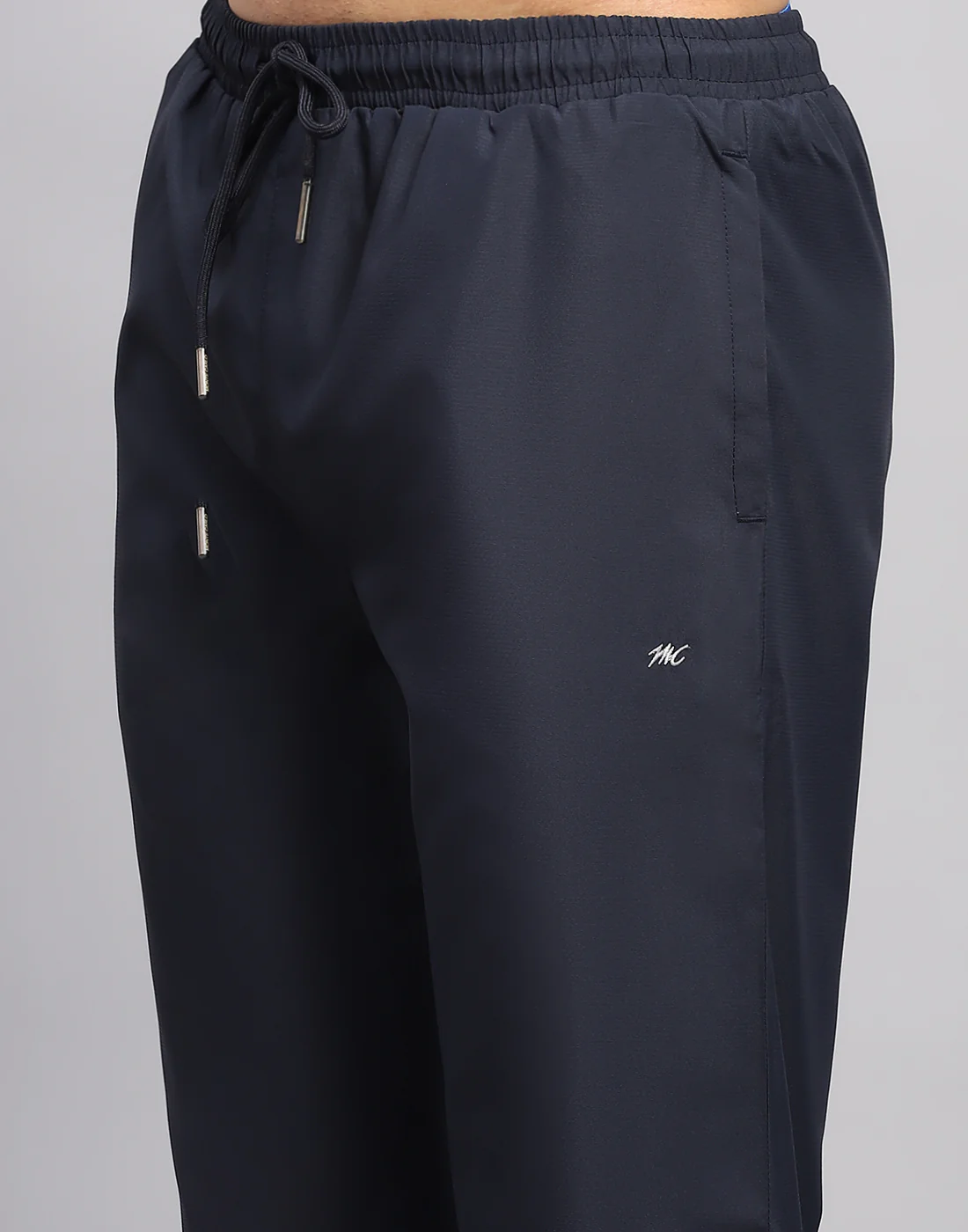 Men Blue Solid High Neck Full Sleeve Tracksuit - Image 9